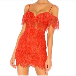 Revolve red lace dress